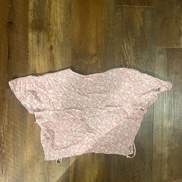 Floral pink and white pacsun wrap top xs - Picture 4 of 4